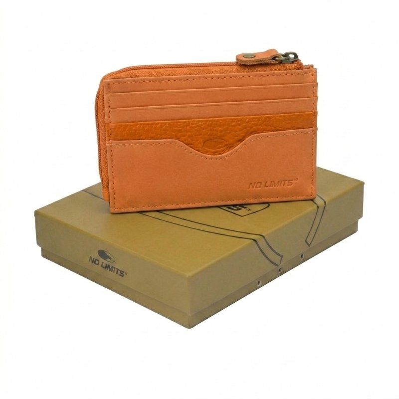 No Limits Unisex Slim Wallet in Genuine Leather, Small Credit Card Holder With 12 Slots and Zip, With Box — view 66