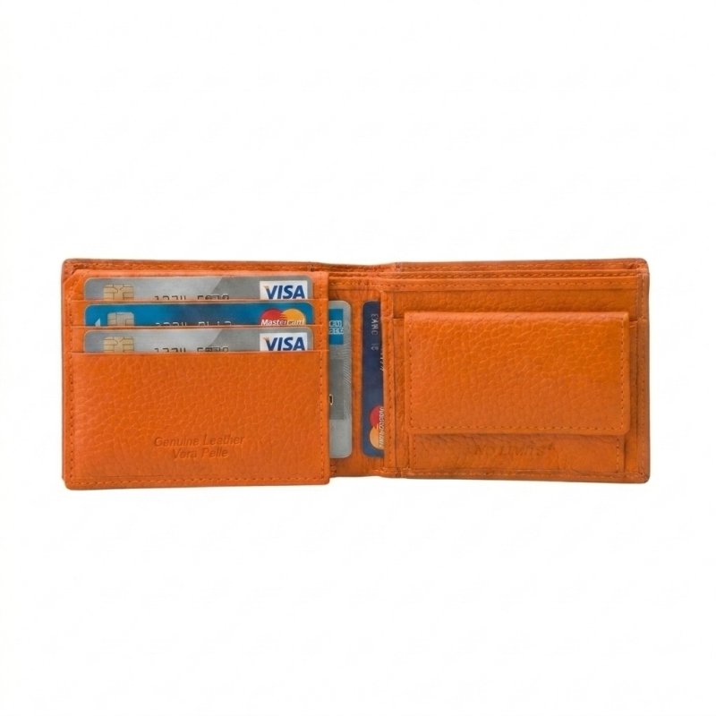 No Limits Men's Slim Wallet in Genuine Leather, With Coin Purse, Card Compartments, Elegant With Box — view 12
