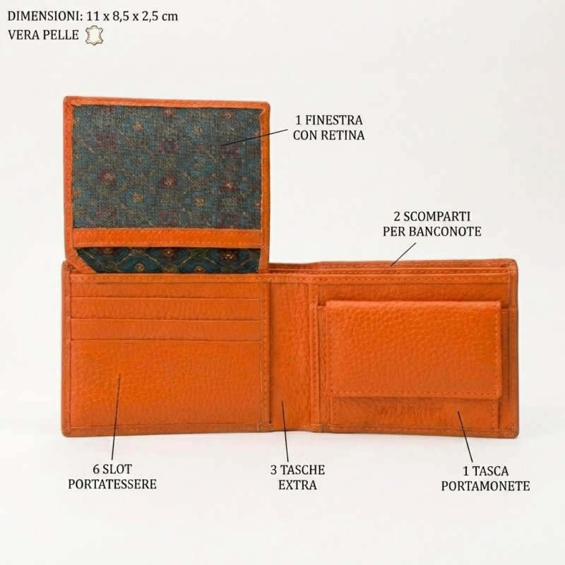 No Limits Men's Slim Wallet in Genuine Leather, With Coin Purse, Card Compartments, Elegant With Box — view 13