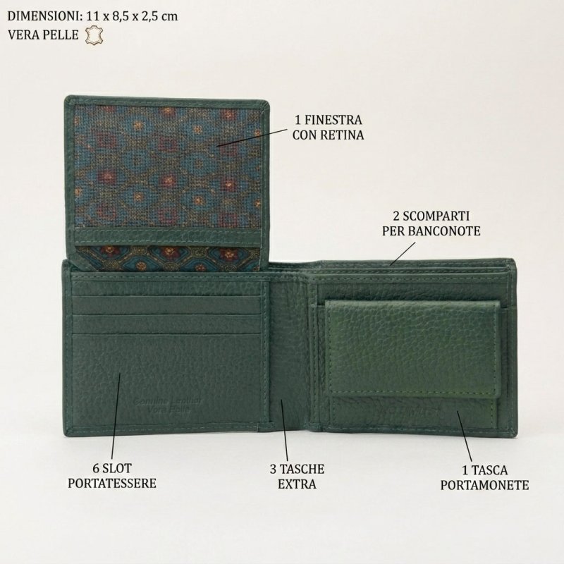 No Limits Portefeuille Slim Homme en Cuir Véritable, avec Poche à Monnaie, Compartiments pour Cartes, Élégant avec … — vue 18