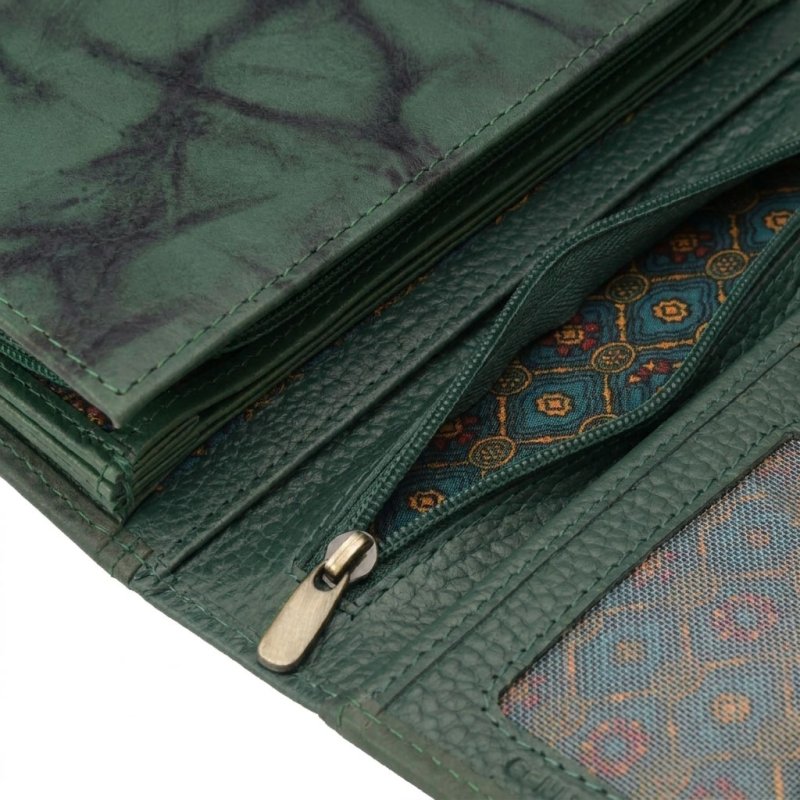 No Limits Portefeuille Femme en Cuir Véritable, Grand Porte-Monnaie avec Compartiments Multiples et Boîte Cadeau — intérieur