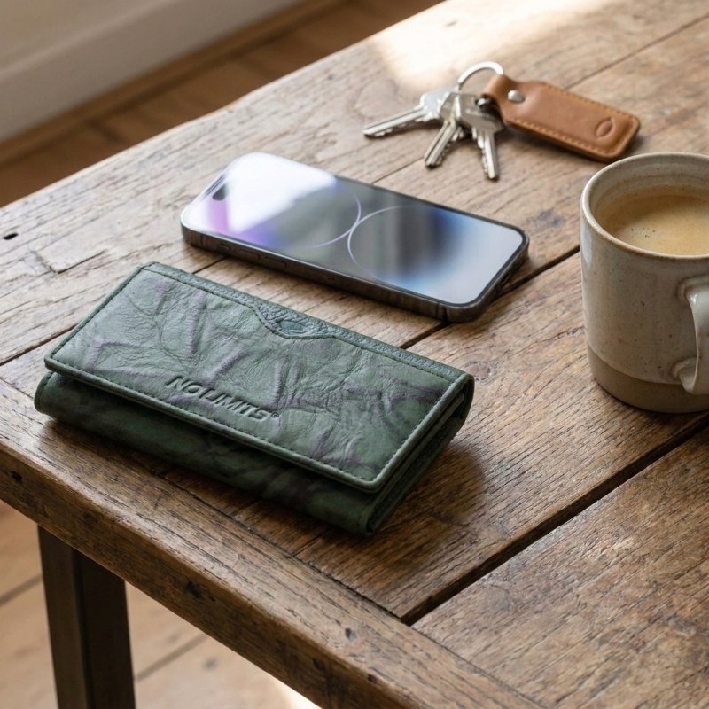 No Limits Women's Genuine Leather Wallet, Large with Multiple Compartments and Gift Box — detail