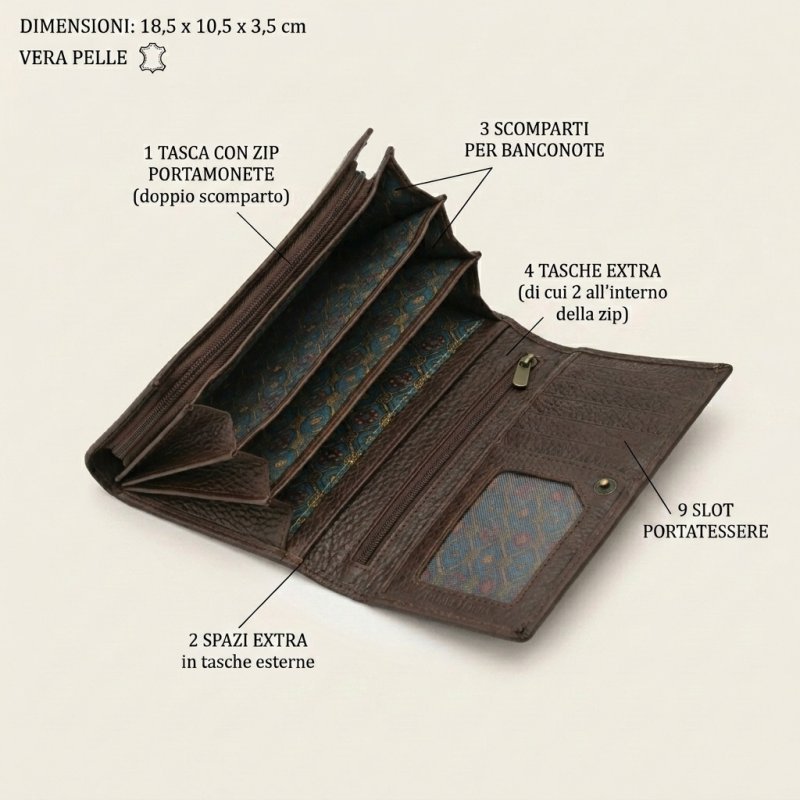 No Limits Women's Genuine Leather Wallet, Large with Multiple Compartments and Gift Box — view 15