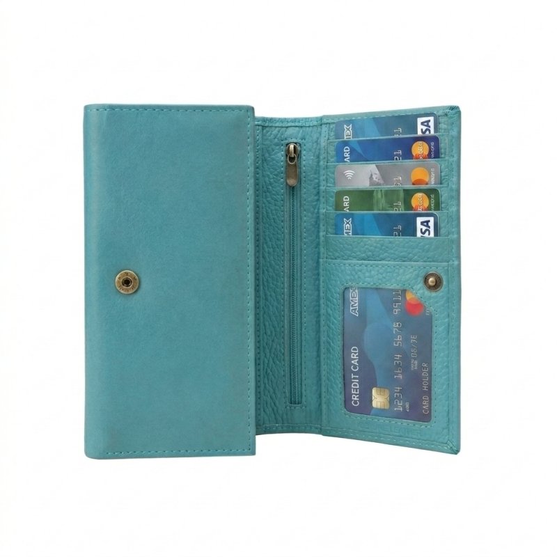 No Limits Women's Genuine Leather Wallet, Large with Multiple Compartments and Gift Box — view 32