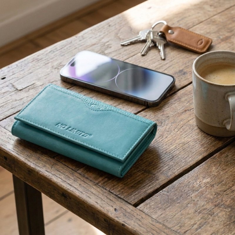 No Limits Cartera de Mujer en Piel Auténtica, Monedero Grande con Compartimentos Múltiples y Caja de Regalo — vista 35