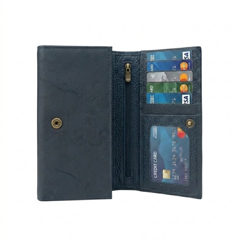 No Limits Women's Genuine Leather Wallet, Large with Multiple Compartments and Gift Box — view 38