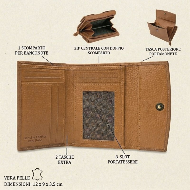 No Limits Women's Genuine Leather Wallet, Small Purse, Multiple Compartments & Gift Box — view 66