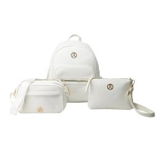 LANCETTI Ensemble 3 Sacs Femme, Sac à Dos, Sac Moyen et Pochette, Bandoulière Réglable, en PU, Détails Élégants