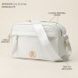 LANCETTI Sac Femme Bandoulière en PU, avec Bandoulière Réglable, Sac Moyen à Double Fermeture Zippée, Élégant — vue de face