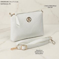 LANCETTI Bolso Bandolera para Mujer en PU, Correa Ajustable y Desmontable, Pequeño y Fino, con Cremallera, Pochette 2