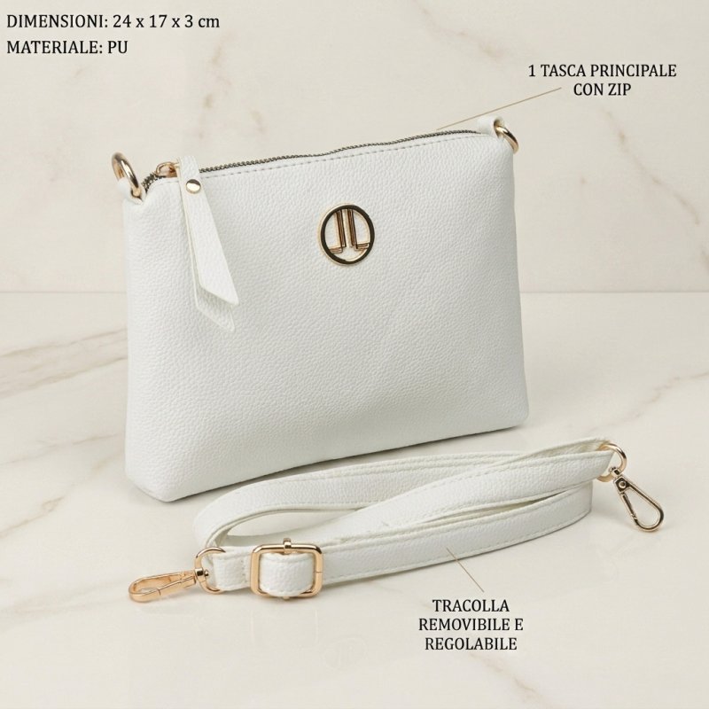 LANCETTI Sac Femme Bandoulière en PU, Bandoulière Réglable et Amovible, Petit et Fin, avec Zip, Pochette Éléga… — vue de face