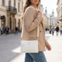 LANCETTI Bolso Bandolera para Mujer en PU, Correa Ajustable y Desmontable, Pequeño y Fino, con Cremallera, P… — vista trasera
