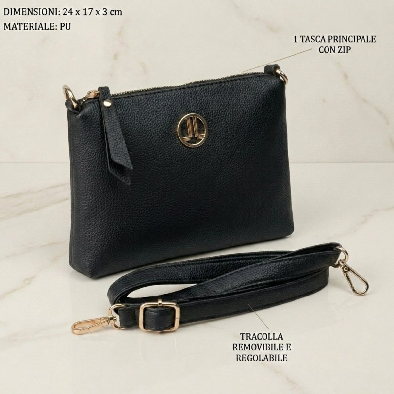 LANCETTI Sac Femme Bandoulière en PU, Bandoulière Réglable et Amovible, Petit et Fin, avec Zip, Pochette Élégante — vue 9
