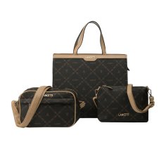 LANCETTI Ensemble 3 Sacs Femme, Tote Moyen et Petit avec Bandoulière Réglable et Amovible, Matière PU, Détails Élégants