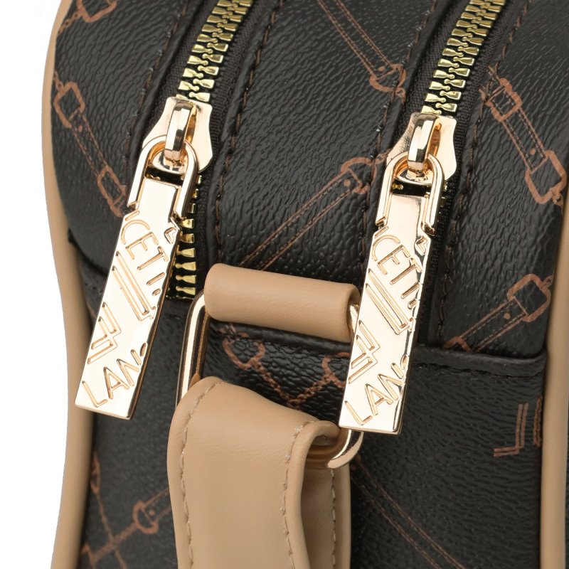 LANCETTI Sac Femme Bandoulière en PU, avec Bandoulière Réglable, Sac Moyen à Double Fermeture Zip, Élégant — détail