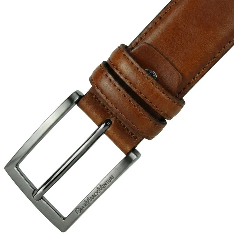 Gianmarco Venturi Men's Belt in Genuine Leather, Made in Italy, Can Be Shortened 1002 — view 19