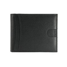 GRESEL Geldbörse Herren Slim aus echtem Leder Soft Nappa, Kartenfach, Schwarz