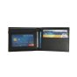 GRESEL Men's Slim Genuine Leather Wallet, Soft Nappa, Card Holder, Black — front view