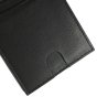 GRESEL Men's Slim Genuine Leather Wallet, Soft Nappa, Card Holder, Black — logo detail