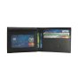 GRESEL Cartera Hombre Slim en Piel Auténtica Saffiano, Tarjetero, Negro — vista frontal