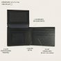 GRESEL Cartera Hombre Slim en Piel Auténtica Saffiano, Tarjetero, Negro — vista trasera