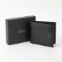 GRESEL Geldbörse Herren Slim aus echtem Leder Carbon-Optik, Kartenfach, Schwarz — Detail