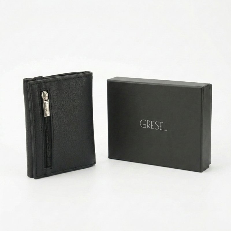 GRESEL Cartera Hombre Slim en Piel Auténtica Nappa Suave — detalle del logotipo
