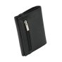 GRESEL Men's Slim Genuine Leather Wallet, Saffiano, with Coin Pocket, Black