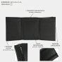 GRESEL Men's Slim Genuine Leather Wallet, Saffiano, with Coin Pocket, Black — back view