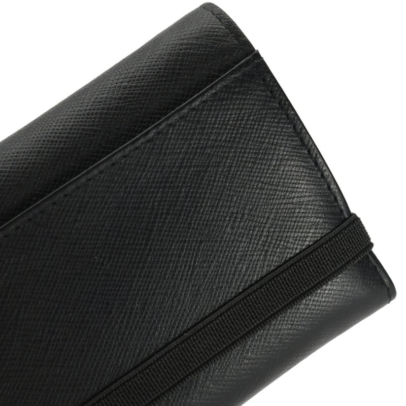 GRESEL Cartera Hombre Slim en Piel Auténtica Saffiano con Portamonedas, Negro — vista 9