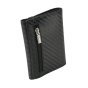 GRESEL Cartera Hombre Slim en Piel Auténtica Efecto Carbono con Portamonedas, Negro