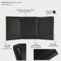 GRESEL Men's Slim Genuine Leather Wallet, Carbon Effect, with Coin Pocket, Black — back view