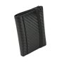 GRESEL Men's Slim Genuine Leather Wallet, Carbon Effect, with Coin Pocket, Black — inside