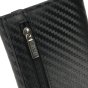 GRESEL Men's Slim Genuine Leather Wallet, Carbon Effect, with Coin Pocket, Black — view 7