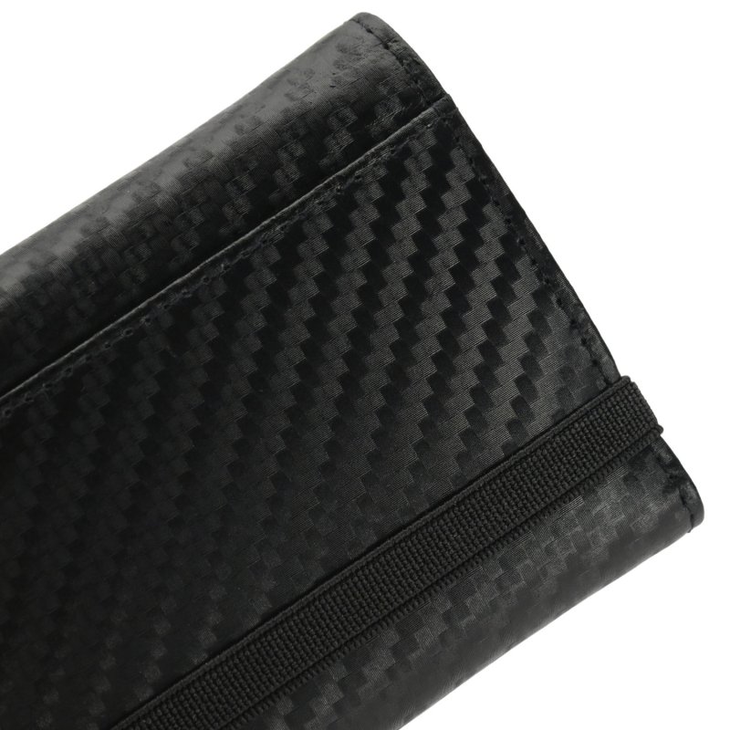 GRESEL Geldbörse Herren Slim aus echtem Leder Carbon-Optik mit Münzfach, Schwarz — Ansicht 9