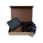 Biagiotti Men's Gift Set: Genuine Leather Wallet & Shortenable Elastic Belt