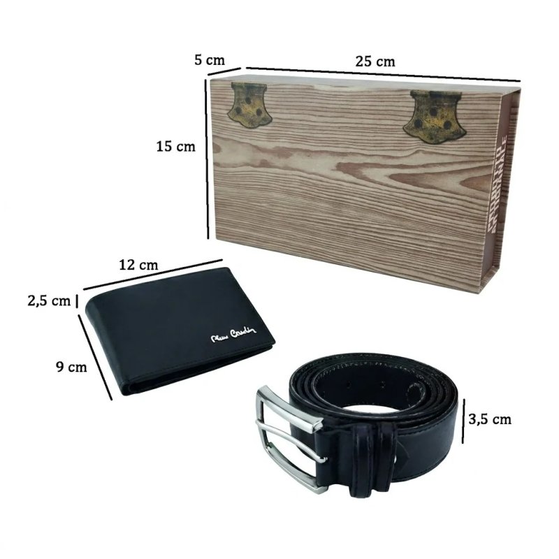 Pierre Cardin Coffret Cadeau Homme, Portefeuille Avec Protection RFID et Ceinture En Cuir Véritable — détail