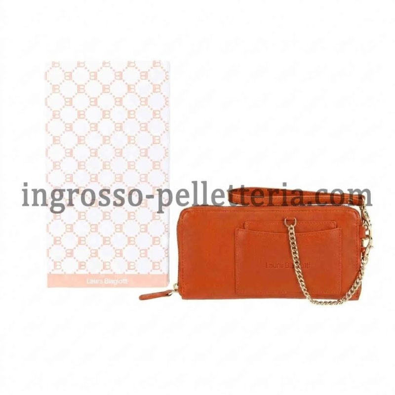 Laura Biagiotti Portefeuille Femme en Cuir Véritable, Dragonne, Porte-cartes Amovible et Boîte Cadeau — vue 13