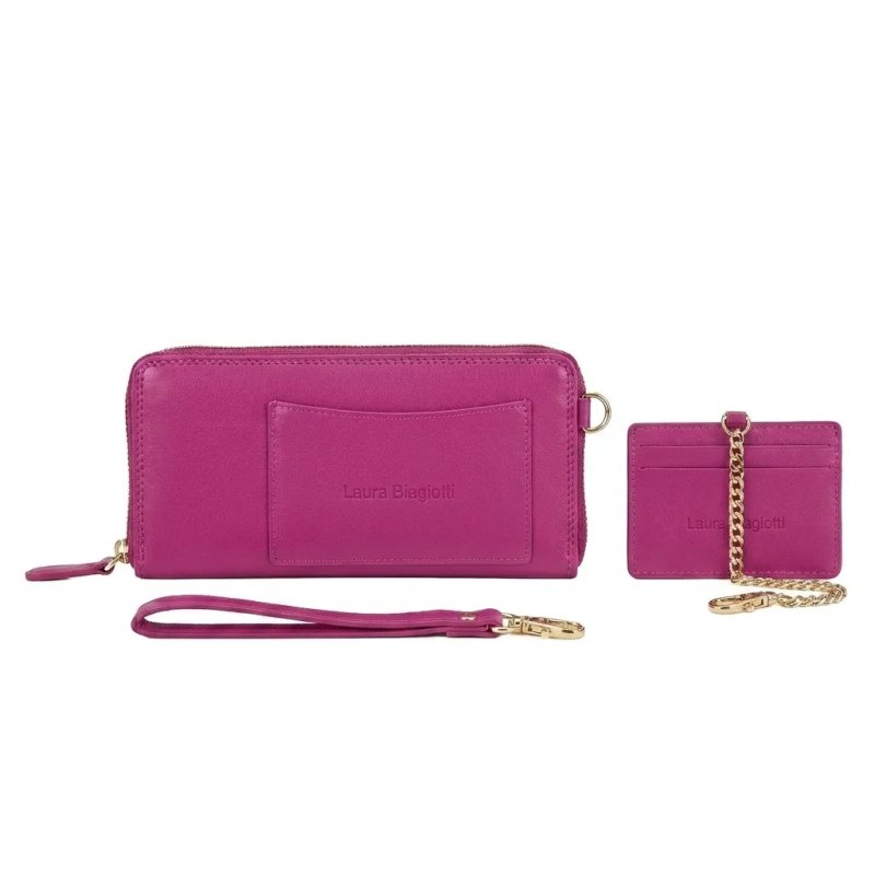 Laura Biagiotti Portafoglio Donna Vera Pelle, Laccetto Polso, Scatola Portacarte e Laccetto Polso Rimovibile — vista 17