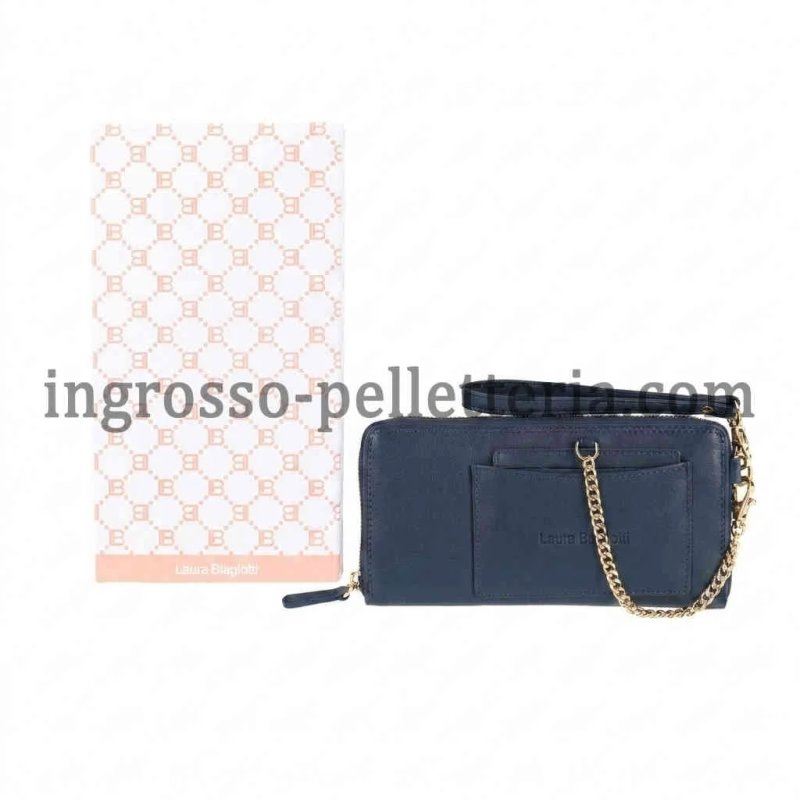 Laura Biagiotti Women's Wallet in Genuine Leather, Wrist Strap, Removable Card Holder and Gift Box — view 29