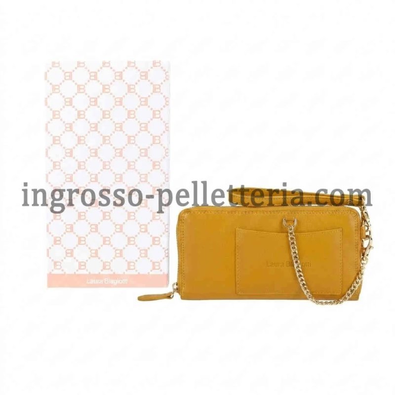 Laura Biagiotti Women's Wallet in Genuine Leather, Wrist Strap, Removable Card Holder and Gift Box — view 53