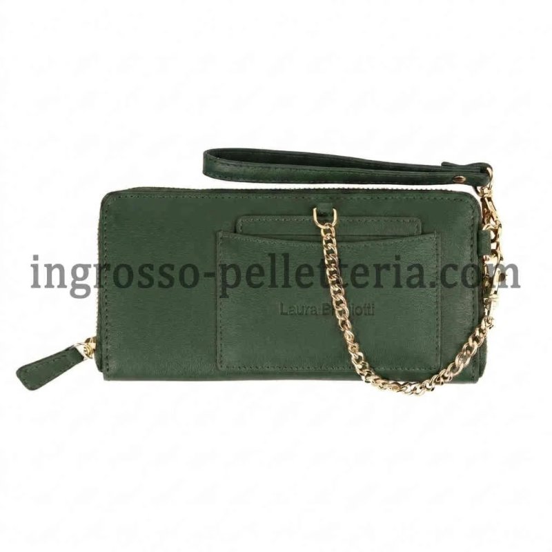 Laura Biagiotti Women's Wallet in Genuine Leather, Wrist Strap, Removable Card Holder and Gift Box — view 80