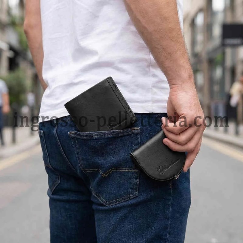 Conte Massimo Geschenkset Herren, Geldbörse und Münzbörse aus Echtem Leder, RFID-Schutz — Ansicht 10