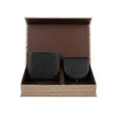 Conte Massimo Coffret Cadeau Homme, Portefeuille et Porte-monnaie en Cuir Véritable, Protection RFID 2