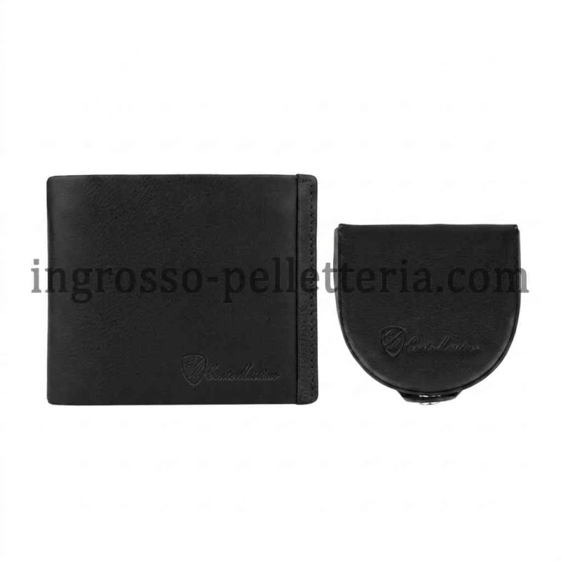 Conte Massimo Men's Gift Set, Wallet and Coin Purse in Genuine Leather, RFID Protection — view 14