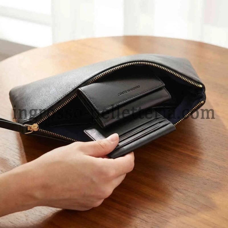 Conte Massimo Gift Set Card Holder and Key Case in Genuine Leather, Men and Women, RFID Protection — inside