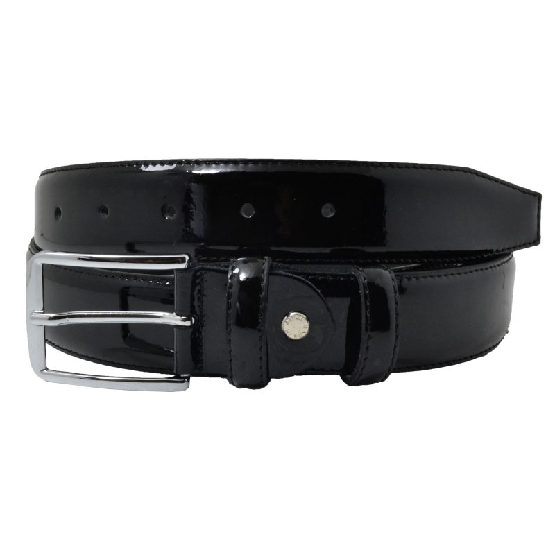 Conte Massimo Genuine Leather Belt with Glossy Patent Finish, Men's and Women's, Handmade