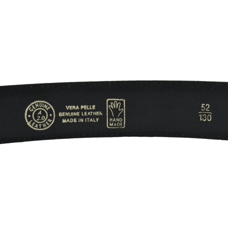 Conte Massimo Genuine Leather Belt with Glossy Patent Finish, Men's and Women's, Handmade — front view