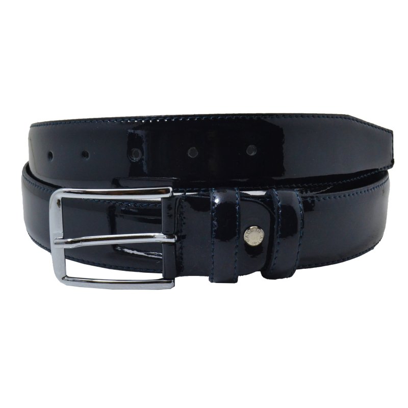 Conte Massimo Genuine Leather Belt with Glossy Patent Finish, Men's and Women's, Handmade — view 8