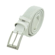 Sergio Tacchini Ceinture Élastique Tressée, Homme Femme, avec Inserts en Cuir Véritable, Boîte Cadeau